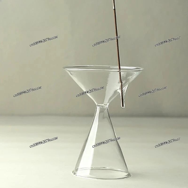 

Handmade Glass Hourglass Incense Insert Holder Household Indoor Aromatherapy Sandalwood Burner Zen Dispenser