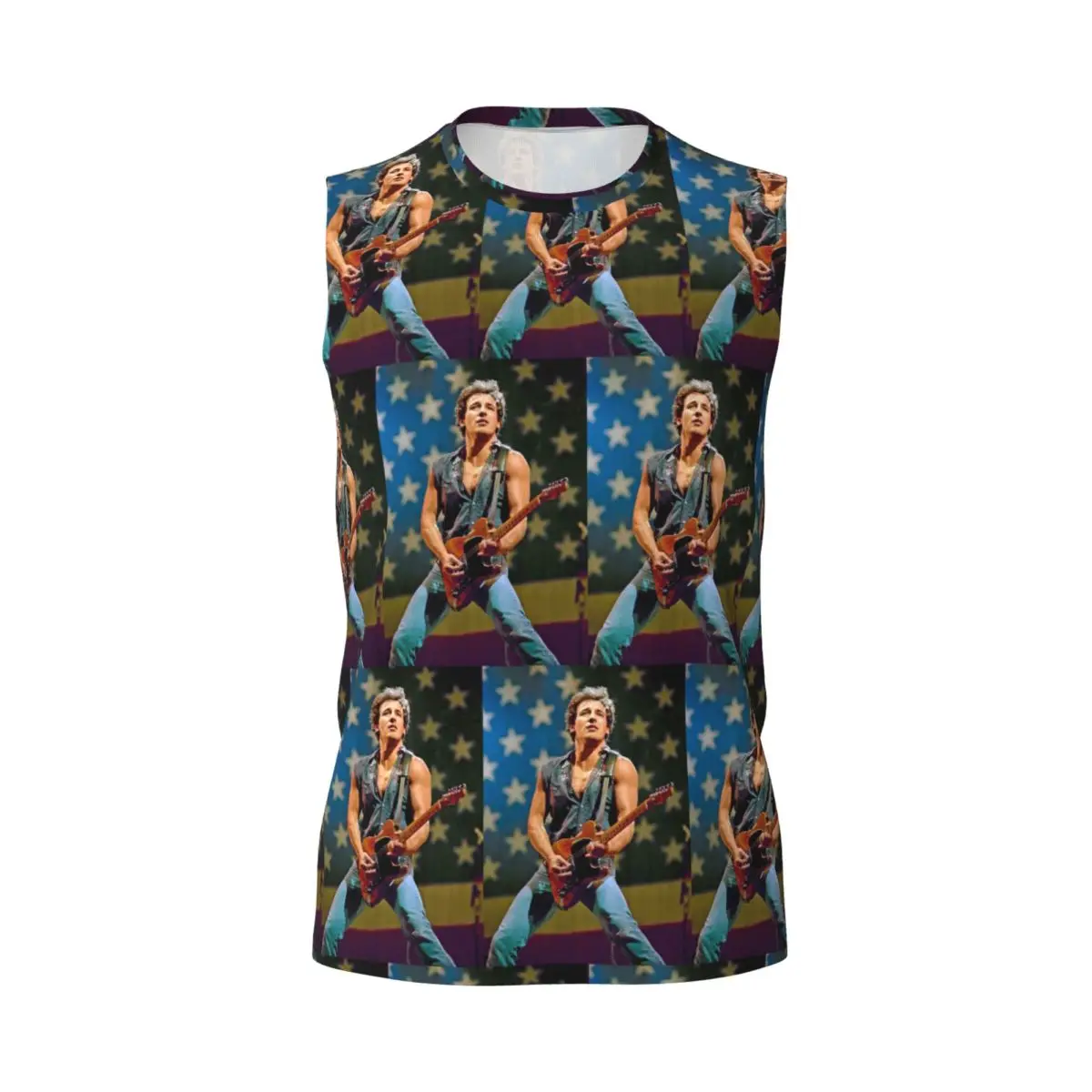 Bruce Springsteen Men Printed Sleeveless T-shirt Casual Hip Hop Street Style Beach Holiday Tank Tops