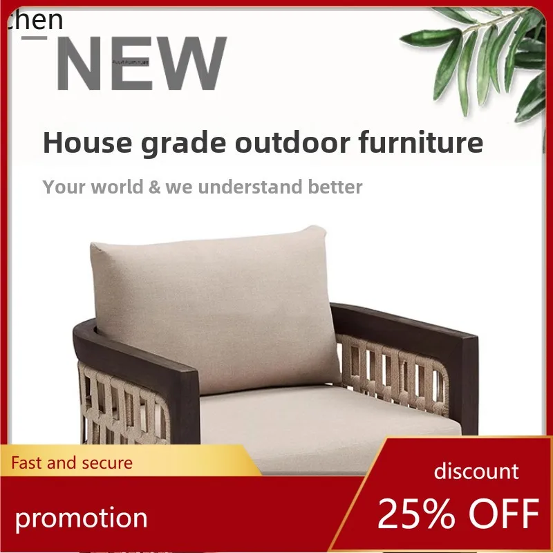 

HT уличный диван, двор, сад, открытый водонепроницаемый и солнцезащитный, комбинированная мебель из цельного дерева, балкон, мебель из ротанга