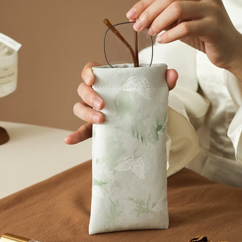 Brillen-Aufbewahrungstasche, tragbare Sonnenbrillen-Tasche, automatisches Schließen, Retro-Brillenetui im chinesischen Stil, bedruckt