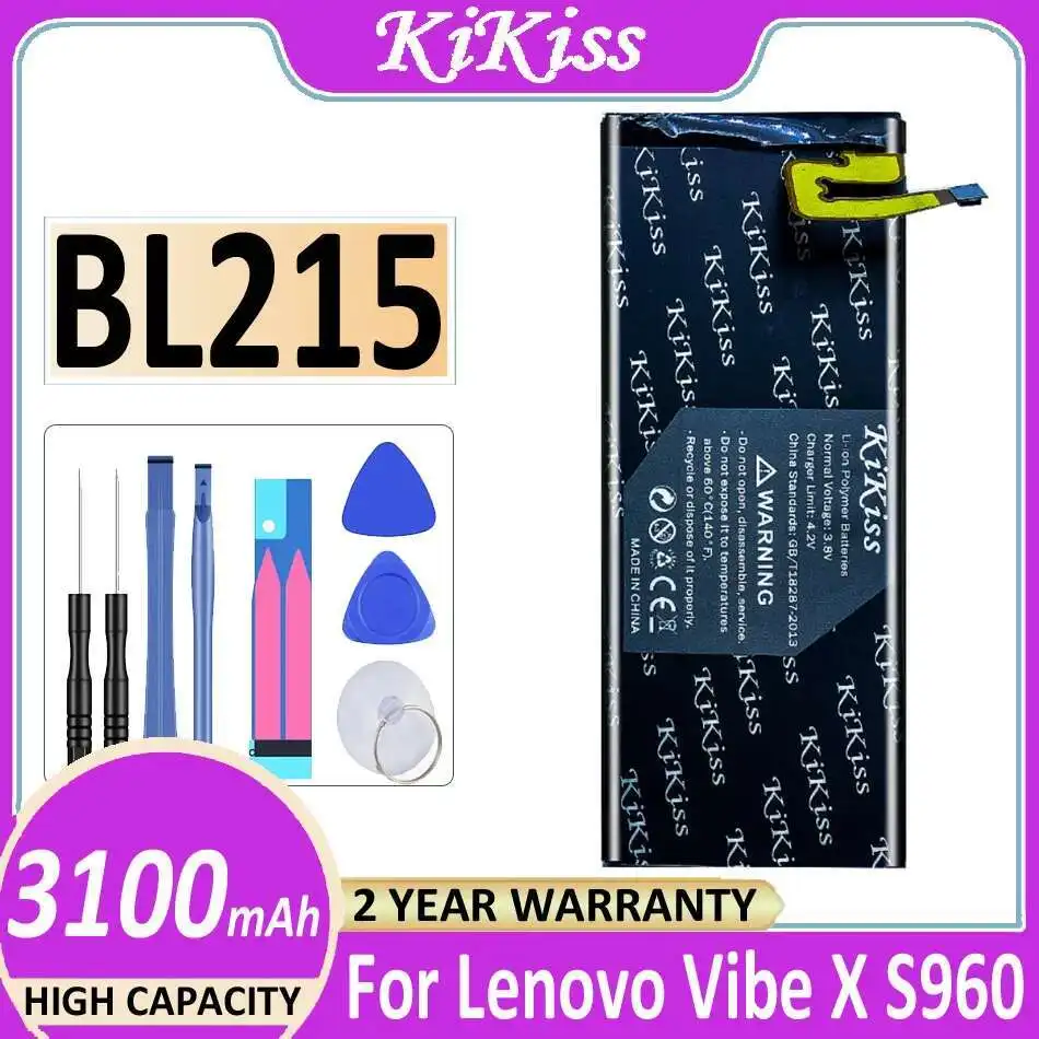 

For Lenovo Vibe X S960 S968T Mobile Phone Battery Durable High Compatibility BL215 3100Mah