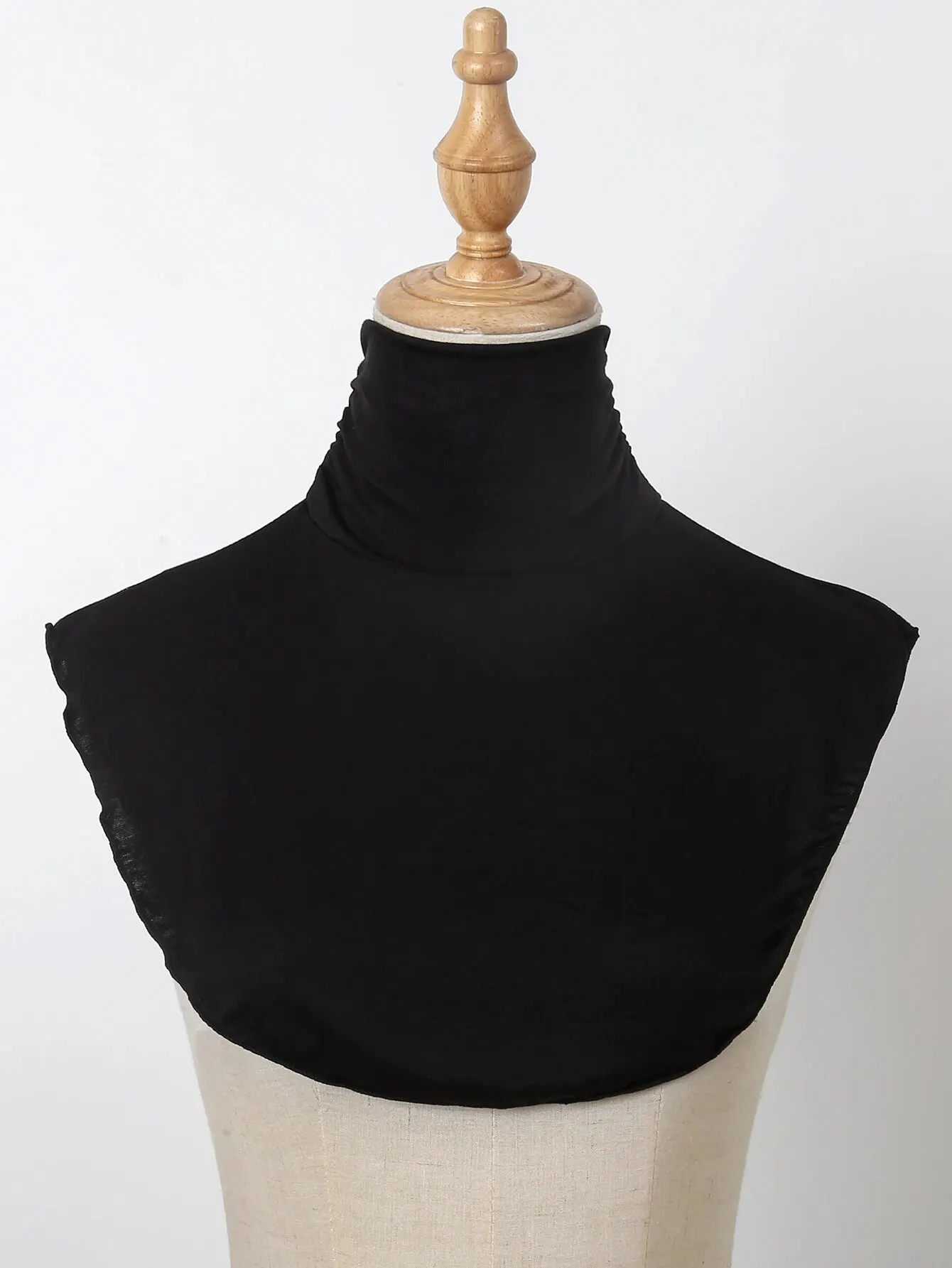 Cuello de tortuga de algodón de Color sólido para mujer, extensiones de cuello falso portátiles, blusa de medio Top Modal musulmán, cubierta de