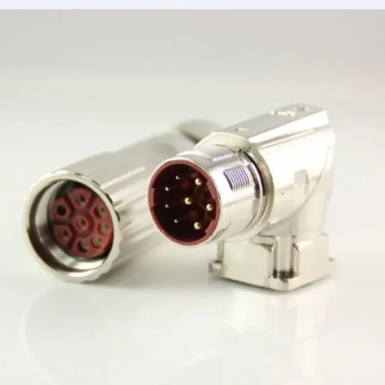 M23 6 7 9 12 17 19 Pin Plug Female / Male Connector M623 for Servo Motor  Encoder