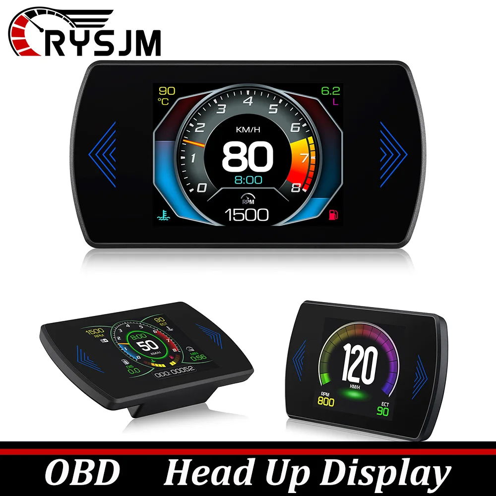 

P12 Car OBD2 Head Up Display Car OBD Gauge HUD Auto Diagnostic Tools Digital Meter Display Speed RPM Voltage Driving Computer