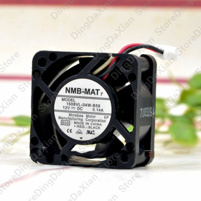 

1 шт. для NMB-MAT7 1608VL-04W-B59 | 12В 0.14А | 4 см | Бесшумный мощный вентилятор охлаждения 1U