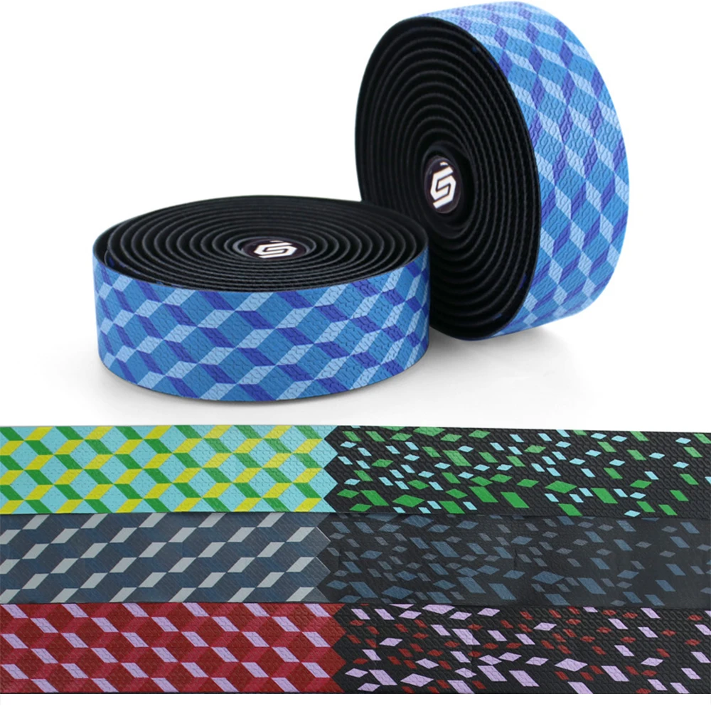 

Road Bike Straps Sweat-absorbent and Non-slip Handlebar Tape Bicycle Handlebars with 3D Square Pattern Acessorios Bike Grip Tape