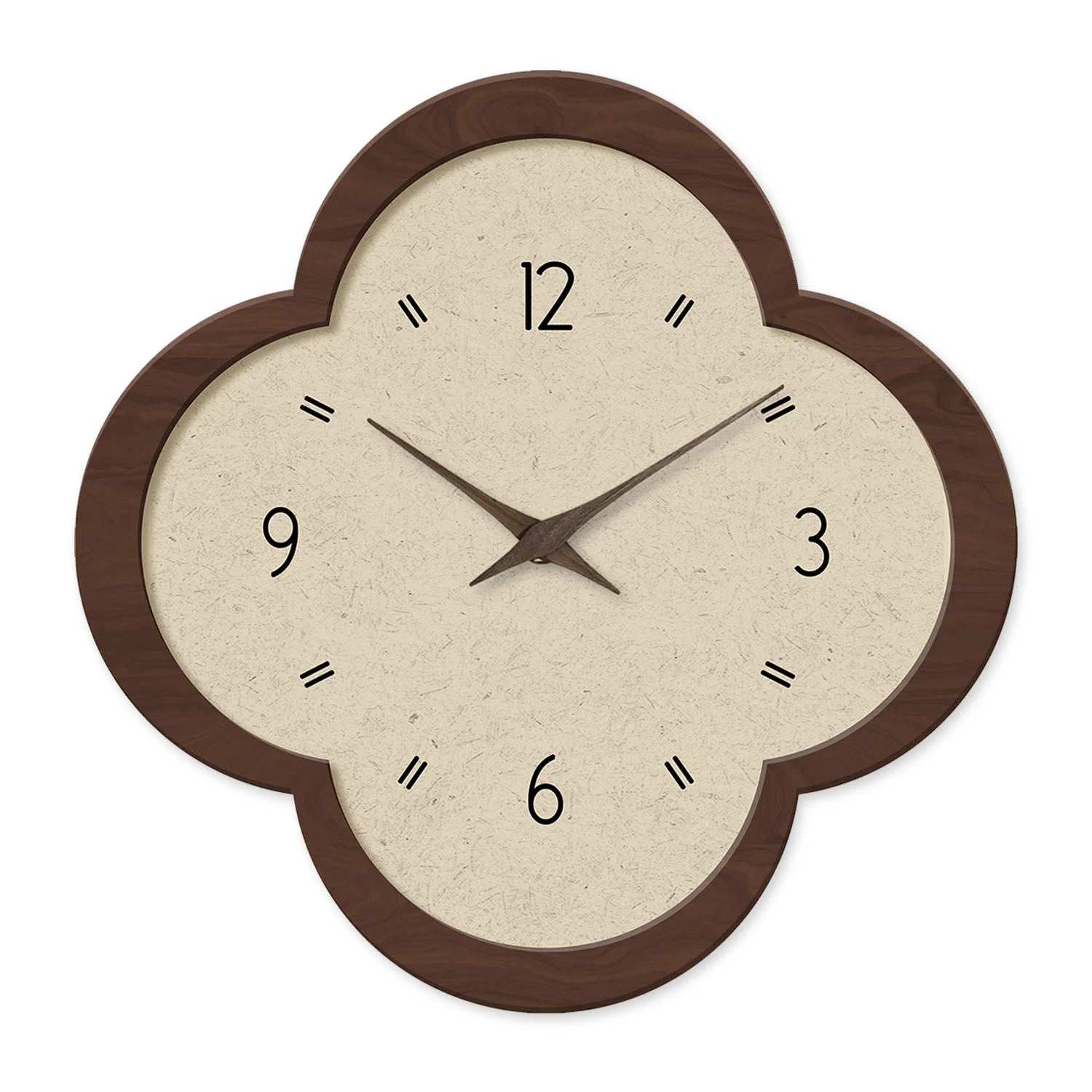Französischer mittelalterlicher Stil, Kristallporzellan, Blumenform, einfaches Muster, Holz-Wanduhr, Wohnzimmer, Schlafzimmer, Küche, Heimdekoration, Wanduhr, stille Quarzuhr, Urlaubsgeschenk, 30,5