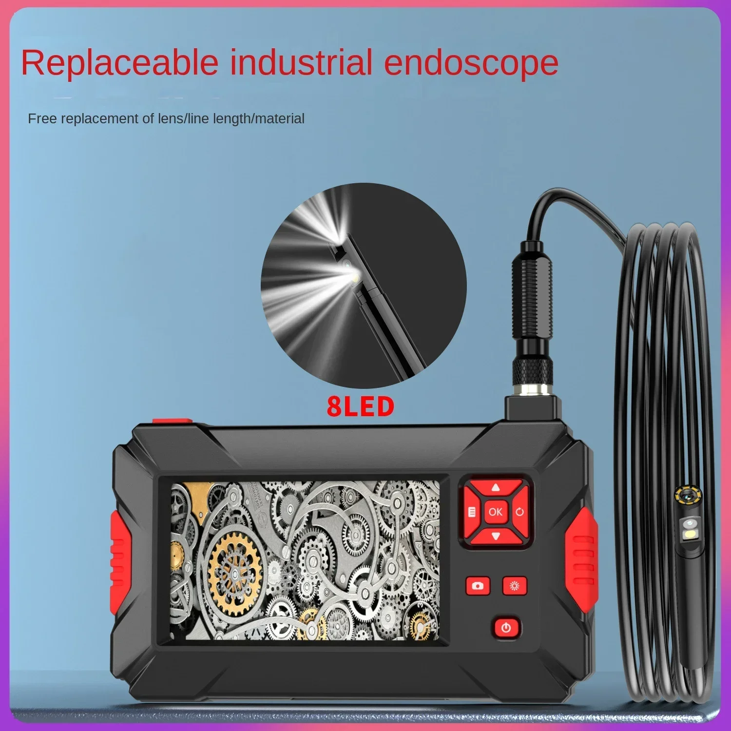 

High Definition Detachable Endoscope Industrial Pipe Camera Sewer Maintenance Visual Detector IP68 Waterproof Endoscope