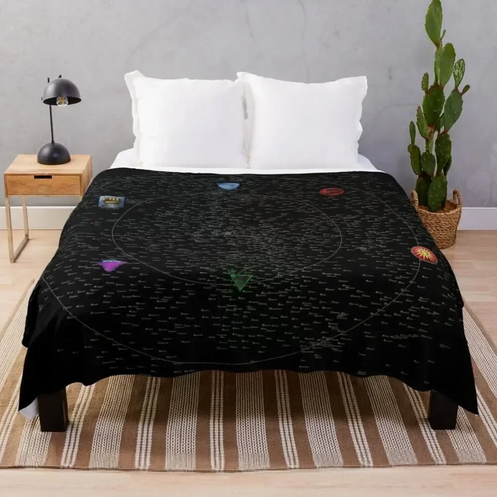 

Map of the Inner Sphere ca. 3048 (transparent) Throw Blanket Camping wednesday manga decorative Blankets