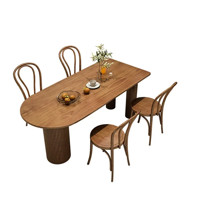 

Modern simple household solid wood island dining table