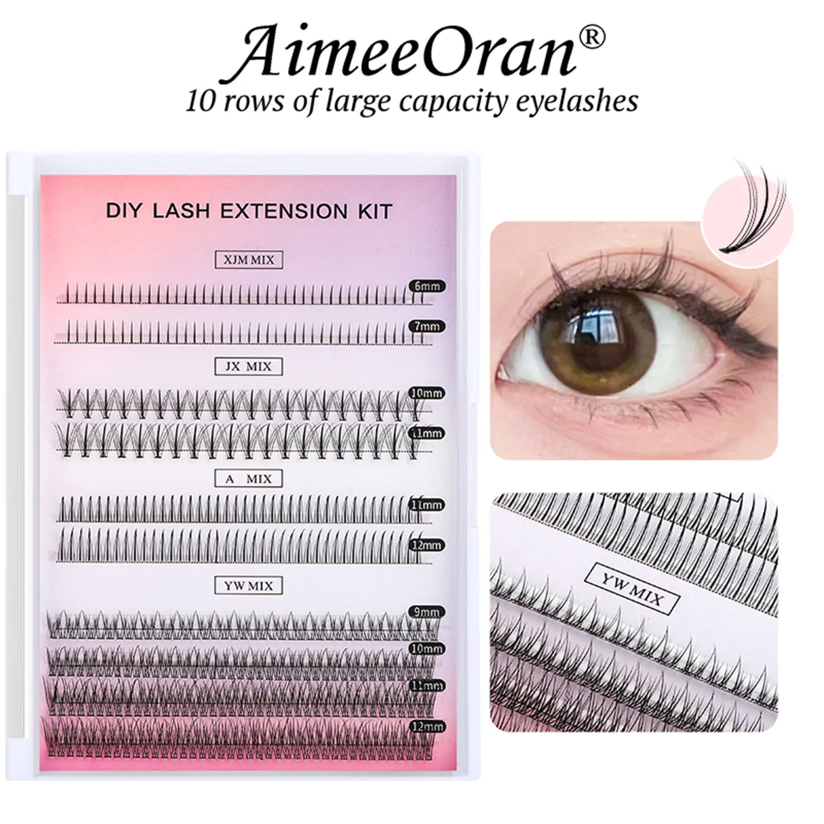 DIY Lower Lash set Bottom False Eyelashes individual Wispy Manga Eyelash Extensions for professional Costume makeup