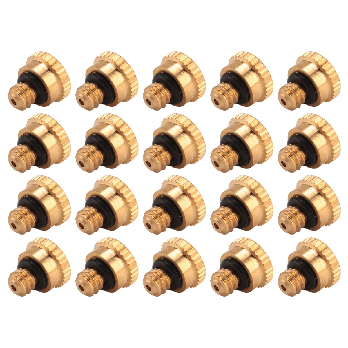 20Pcs Brass Misting Nozzles for Cooling System 0.012 Inch(0.3 mm) Water Nozzle Sprinklers Misting Cooling