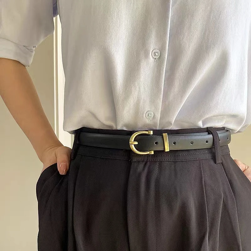 Luxury Designer Women Belt PU Leather Female Fashion Metal Belt Buckle Waistband High Quality Trend Belt