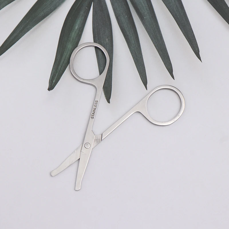 Round Head Safety Scissors Eyebrow Makeup Beauty Nose Hair Trimmer Scissors Eyebrow With Sharp Head Tool Stainless Steel