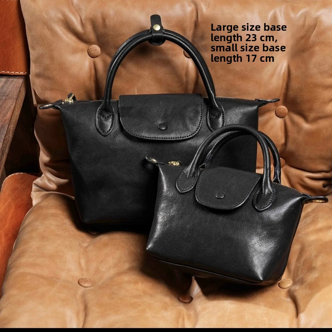 

Handmade Top Layer Cowhide Dragon Scent Crossbody Bag Single oulder Commuter Dumpling Bag Faion Classic Ladies Handbag