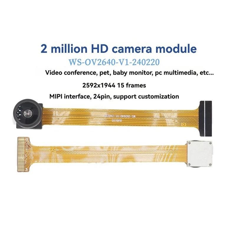 Módulo de cámara ABSJ-OV2640 para módulo de cámara ESP32 2MP 160 grados visión nocturna MIPI DVP módulo de lente de 24 pines