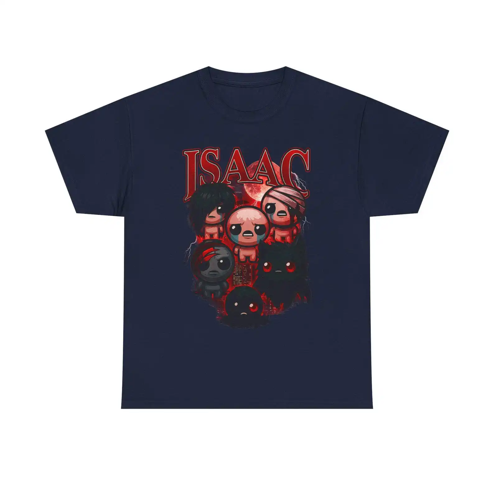 Retro Indie Gamer Cotton T Shirt The Binding of Isaac Gaming Graphic Unisex Men Women Vintage Video Game Fan Streetwear Tee