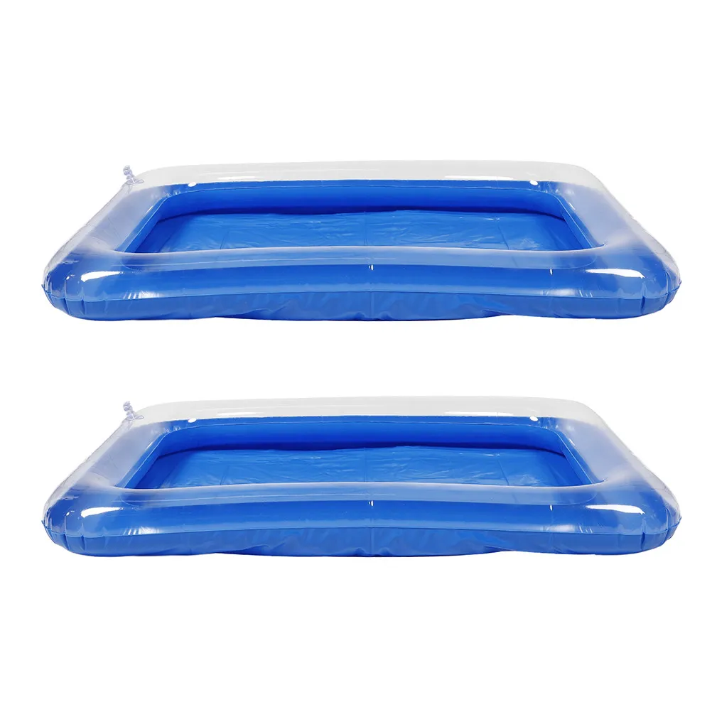 2Pcs Inflatable Pool Summer Portable Dollhouse Accessories Indoor Outdoor Sand Water Table Kids Beach Set Water Board for Kids