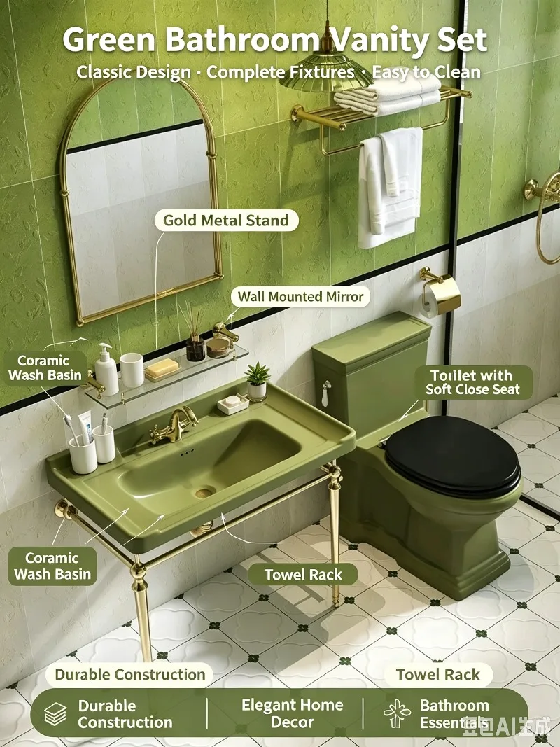 SCY retro ceramic with bracket integrated washbasin small apartment bathroom balcony floor washbasin
