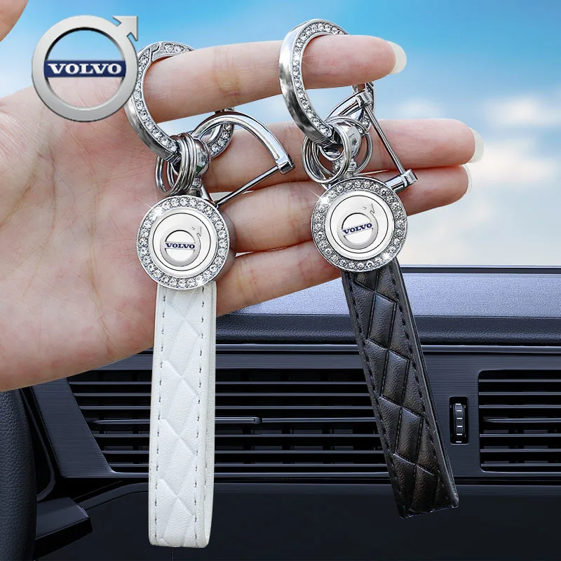 

For Volvo Car Keychain Crystal Decorative Pendant Auto Key Ring For Volvo Xc60 Xc90 V40 V60 S60 V50 V90 S80 C40 XC40 V70 XC70 C3