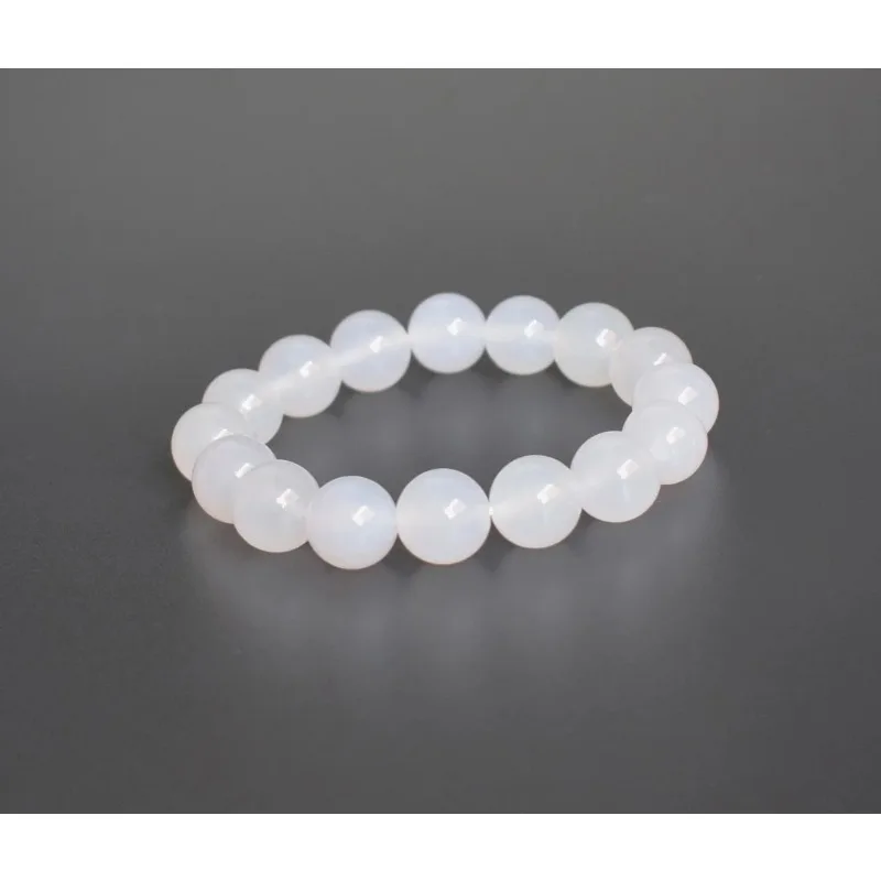 Natural Chakra White Agate Carved Crystal Healing Beads Stretch Semi-precious Stones Beaded Bracelets