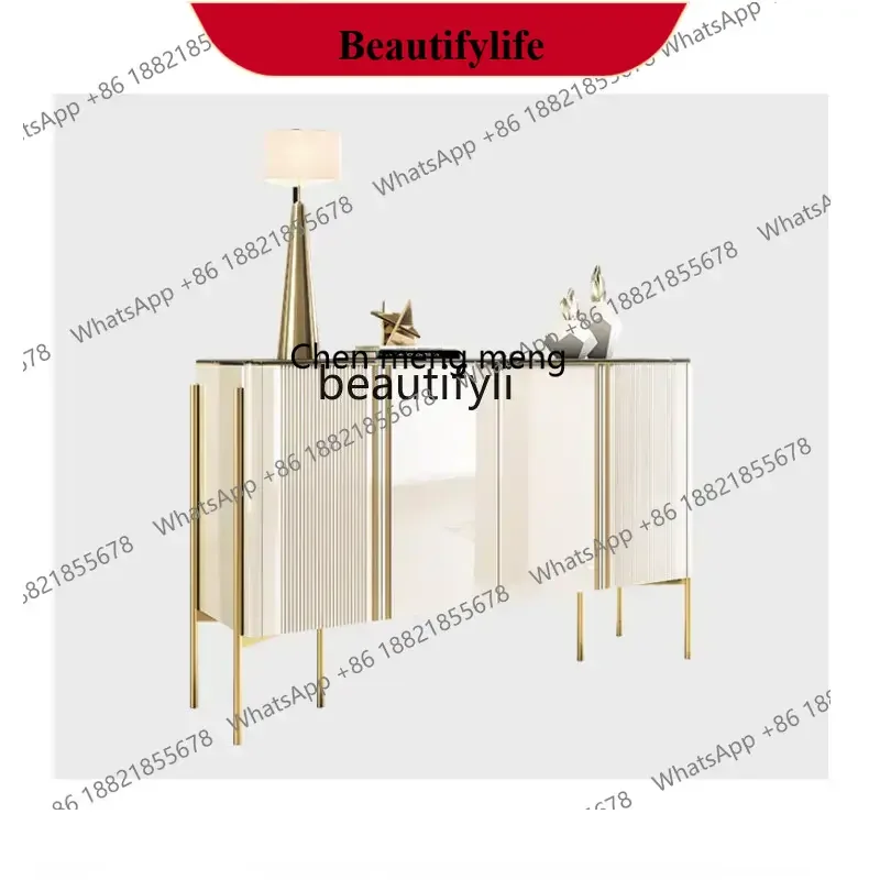 

D178 Y Stone Plate Meal Side Cabinet Light Luxury Backrest Cabinet Side Cabinet Modern Minimalist Paint Locker Entrance