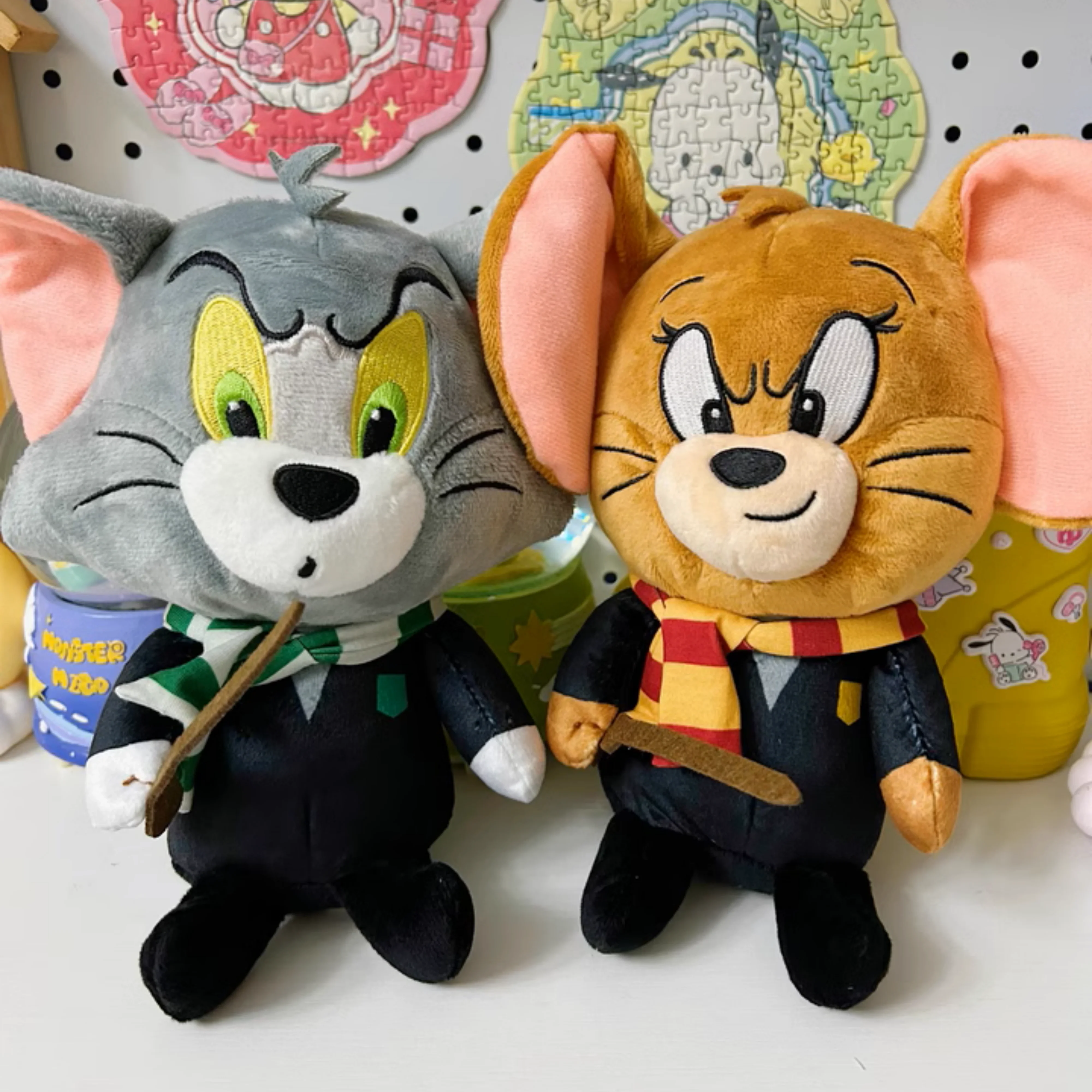 Warner 100th Anniversary Tom And Jerry Stuffed Animal Doll Cosplay Harry Potter Tom Dressed Plush Toy Childrens Surprise Gift