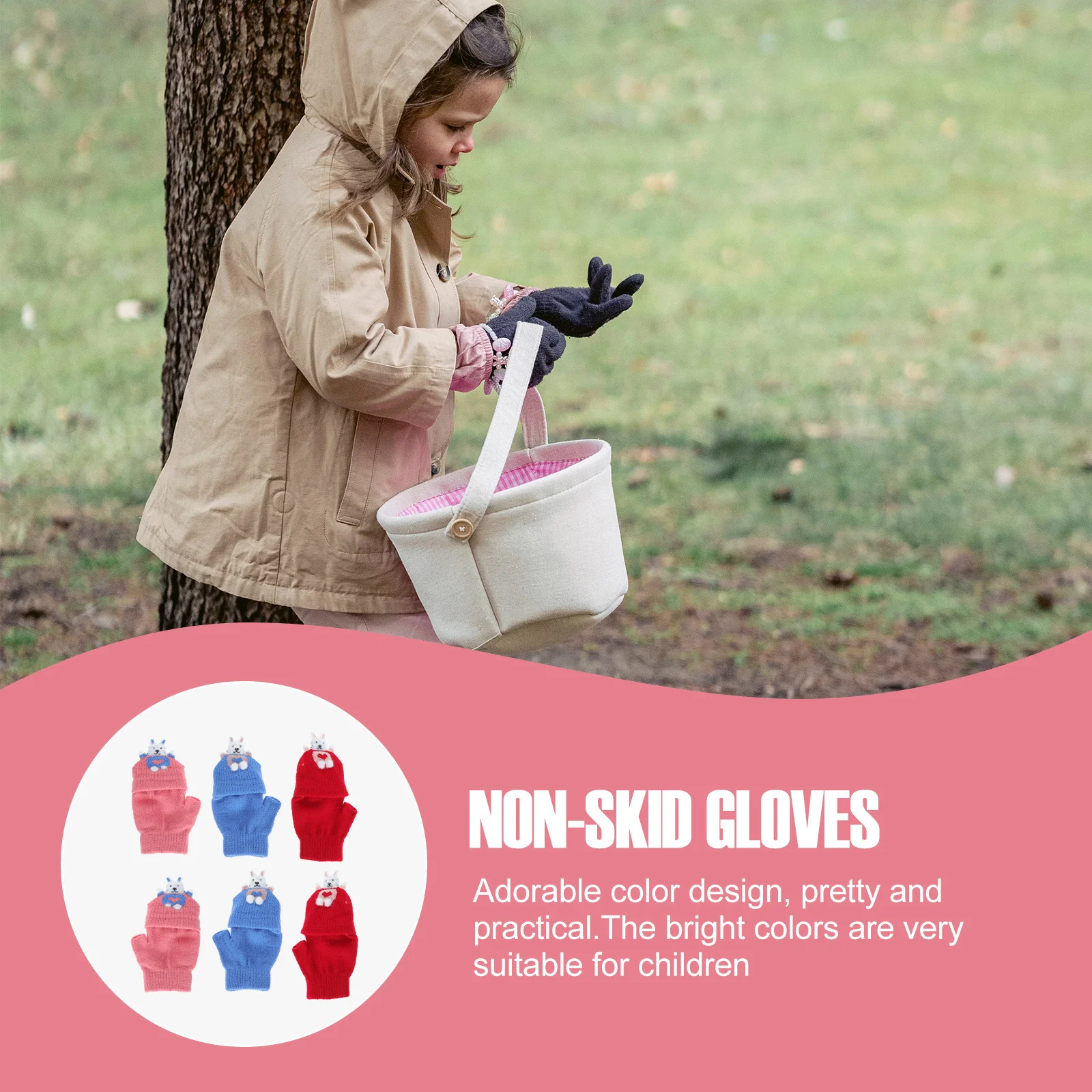 

3 шт., противоскользящие детские зимние теплые вязаные детские перчатки с половиной пальца, мягкие и легкие, совместимые с сенсорным экраном для детей