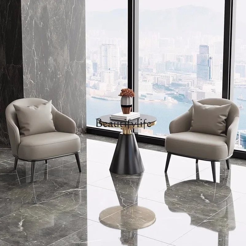 

12High-end single sofa coffee table combination reception seat set