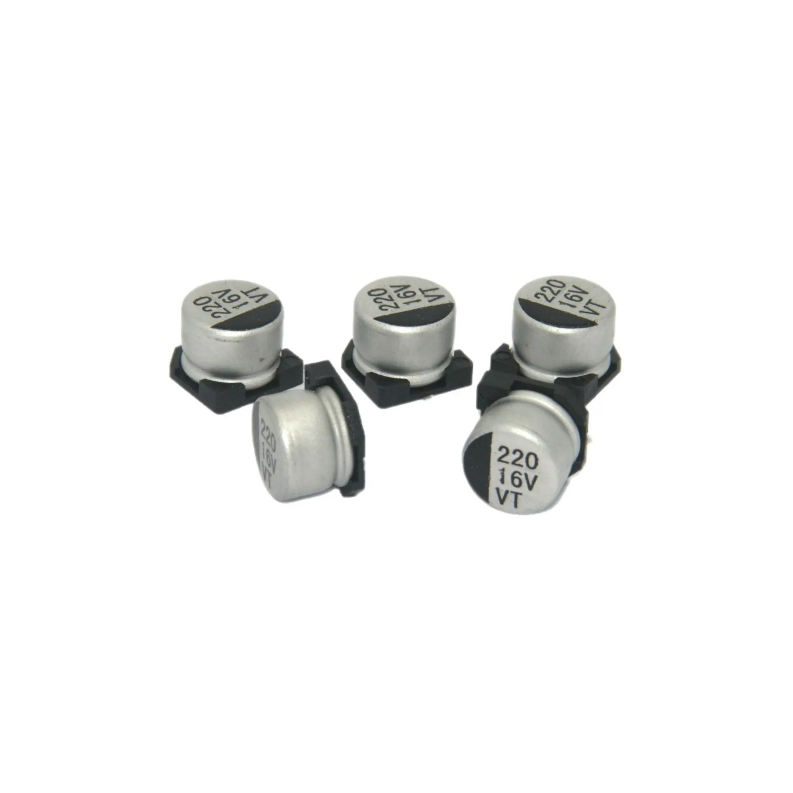 40pcs 16V 220uF SMD Aluminum Electrolytic Capacitor High Frequency for Consumer Electronics Server Power Supply