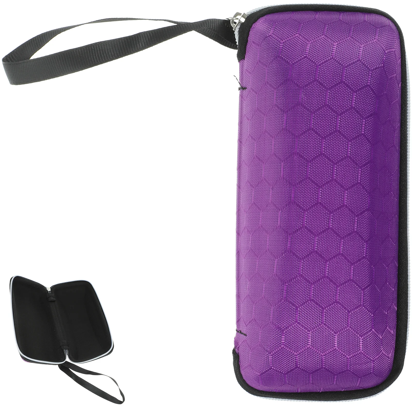 

1Pcs Eyeglasses Case Purple Honeycomb Pattern Eva Hard Shell Lined with Linen Fabric Zipper Sunglasses Box Gift Ready
