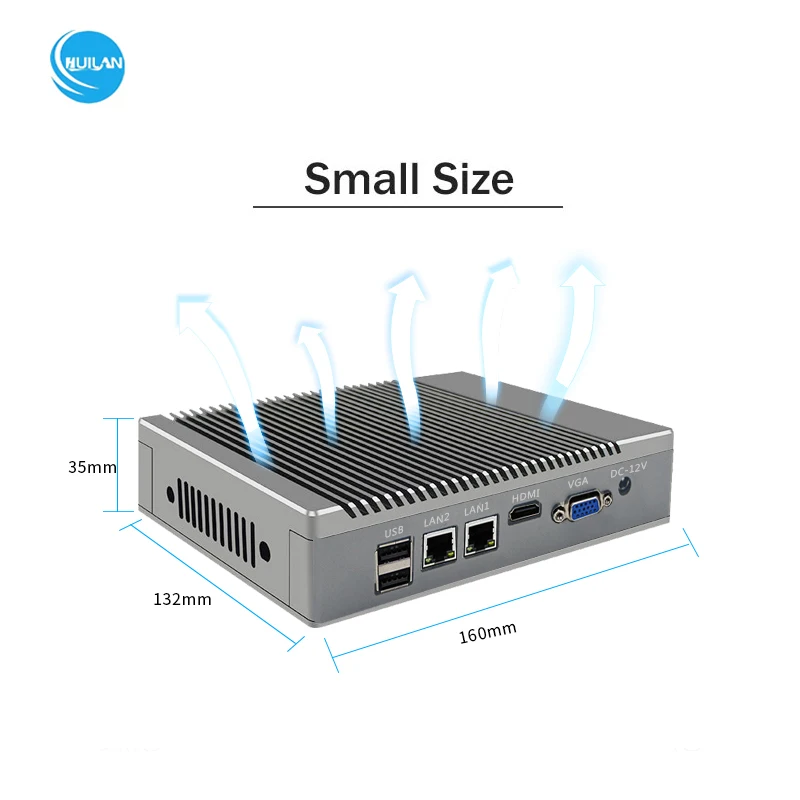 OEM Industrial Computer Accessories I3 I5 I7 4GB Memory 3*USB 2*RS485 Dall Barebon Mini Fanless Embedded Box PC
