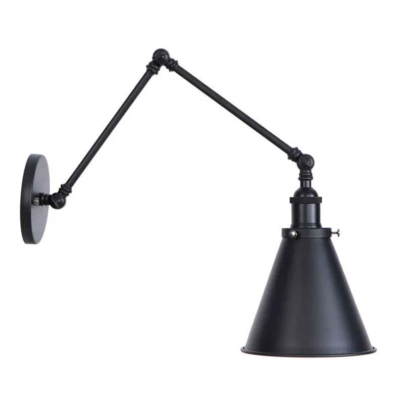 

Antique Adjustable Wall Lamp Sconce Iron Loft Retro Wandlamp Bedroom Indoor Beside Lamps Industrial Lights Black Light