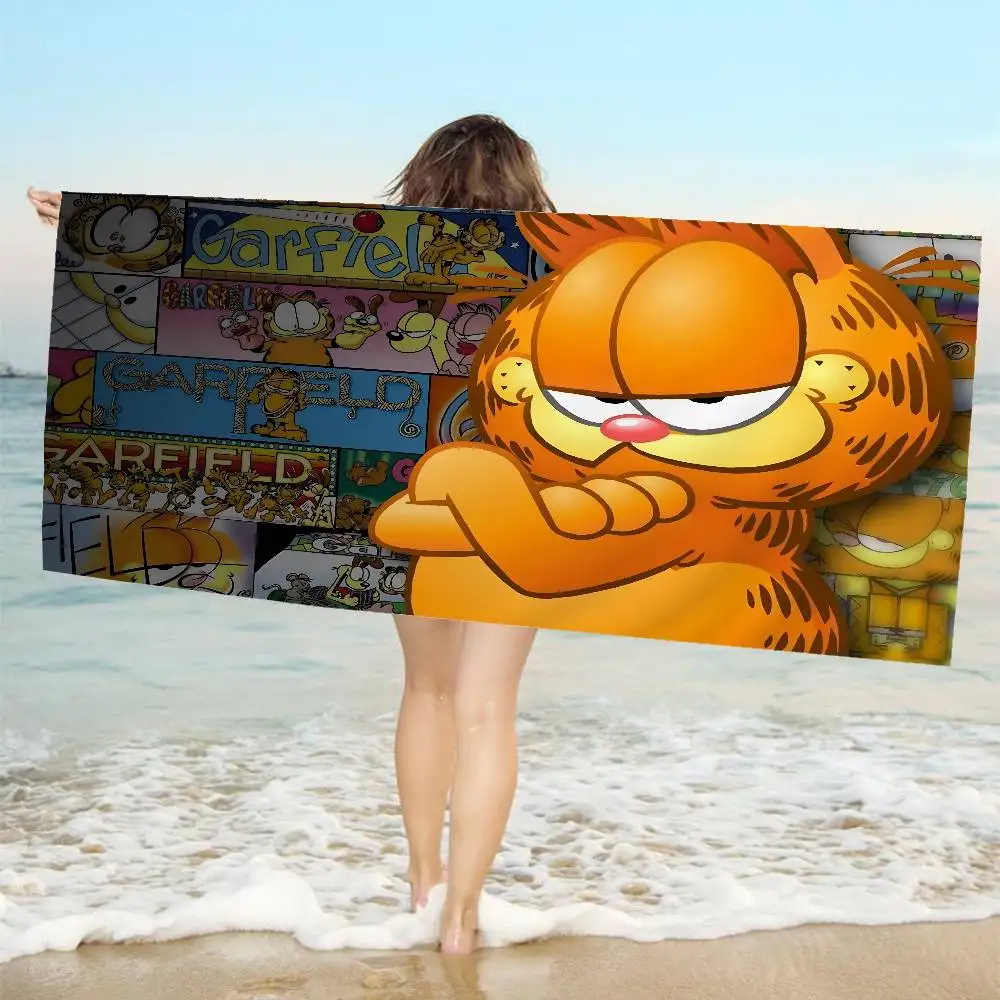 G-Garfields Cute Anime Beach Swimming Towel Soft Absorbent Washcloth Children's Gifts for Kids Travel Camping Gym