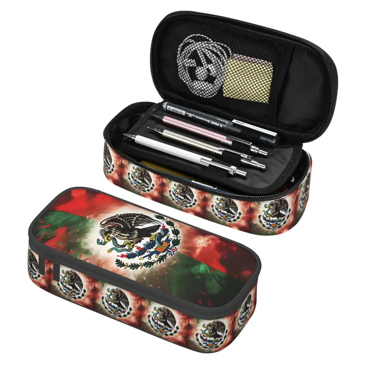 

Пенал с флагом Kawaii Мексики на заказ для мальчиков и девочек, большой вместительный пенал, школьные аксессуары