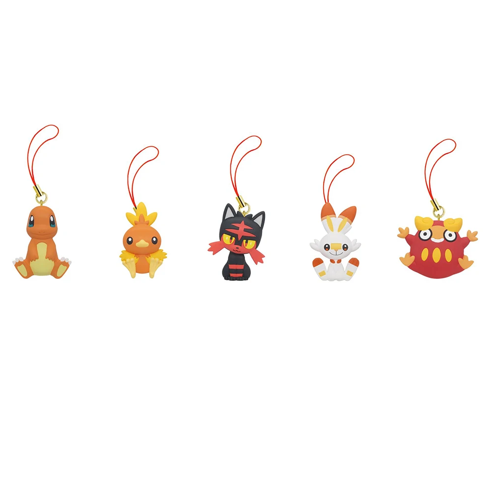 TakaraTomyArts Capsule Toy PETANCO Mascot Type Fire kawaii monster Torchic Litten Scorbunny Darumaka little red dragon figures