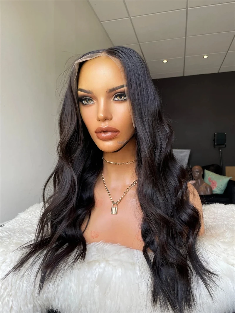 Body Wave Lace Frontal Wig for Black Women Natural Soft Wavy Lady Girl Wigs 13x4 Synthetic High Heat Fibre Long Lace Wig sale