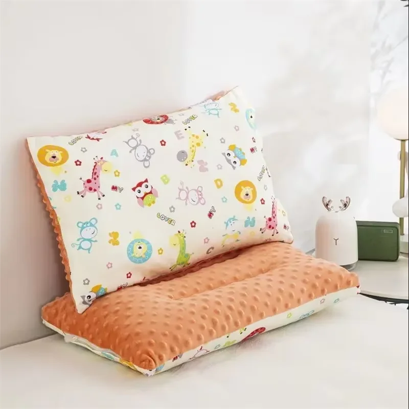 Four Season Double-sided Children's Pillow Kindergarten Student Bean Velvet Pillow Cartoon Style Baby Children's Cotton Pillow
