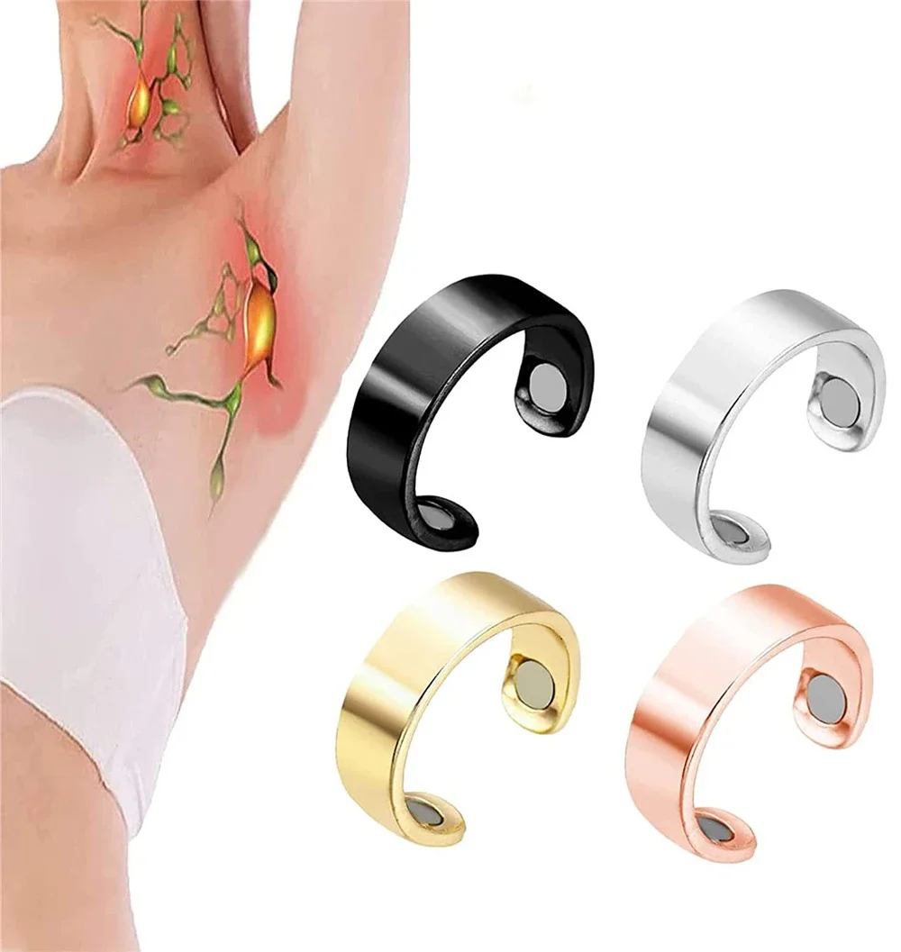 Lymphatic Drainage Therapeutic Magnetic Ring Adjustable Magnetic Therapy Rings Lymphatic Detox Magnetic Ring for Men and Women