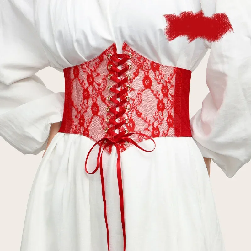 Espartilho renda elegante rosa para mulher, vestido versátil, túnica top, design de luxo, cinto de moda, marca de alta qualidade, gótico