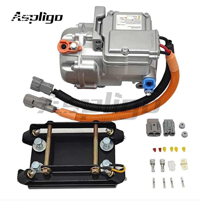 

Aspligo 18CC DC Electric Compressor 12V 48V 72V 96V Automotive Air Conditioner Compressor Refrigerant R134a 3350/4250/5150rpm