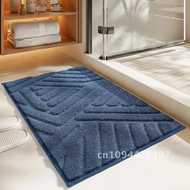 Thick Microfiber Bath Mat High Quality Non-slip Absorbent Bathroom Rug with High Low Pile Design and Comfortable Foot Feeling