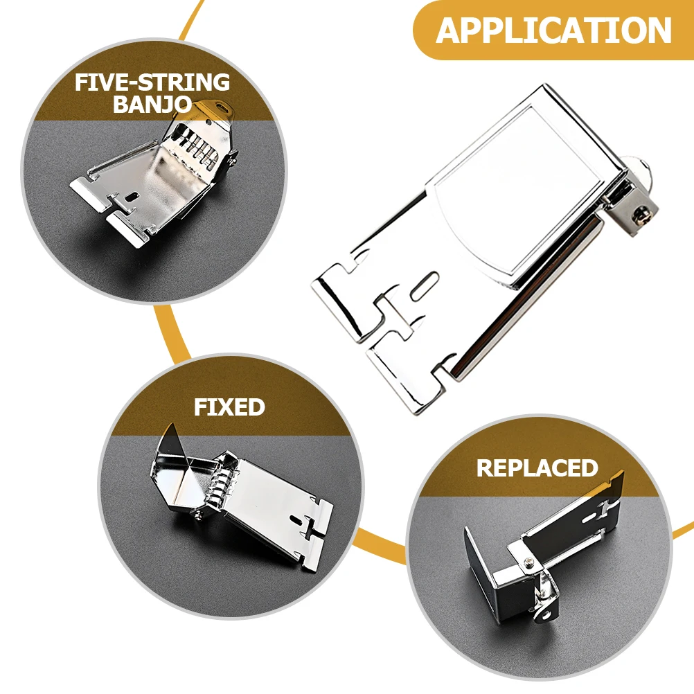 

5 Piece Metal Banjo Tailpiece Replacement Bridge for 5 String Banjo Triangle Guitar Accessories String Support Premium