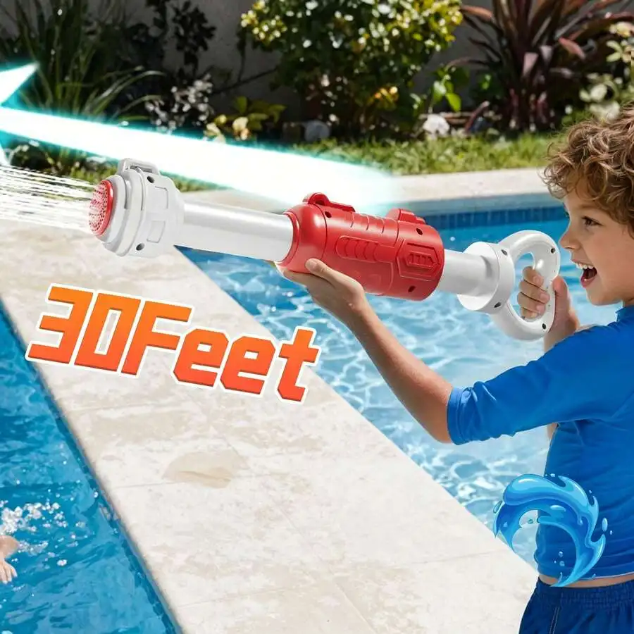 2 Pack Water Gun Super Soaker For Kids 3-6 7-9 10-12 Years Olds, Summer Outdoor Beach Squirter Pool Toys Water Scatter Gun, 30 Feet Long Range, Large Capacity Water Blaster,Backyard Party Activities Swim Fighting Game Toys
