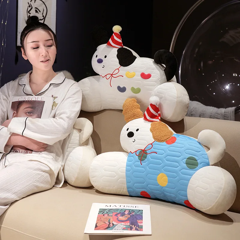 

Мягкая подушка для поясницы с милой собакой, высококачественная подушка для поддержки спины для кровати, дивана, офиса, нескользящее дно, можно стирать в машине, домашний декор