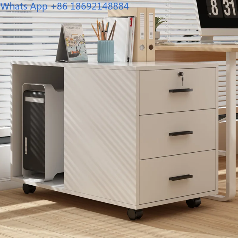 Wooden File Cabinet with Lock Multi Drawer Storage Unit for Office Under Desk Organizer Mobile Side