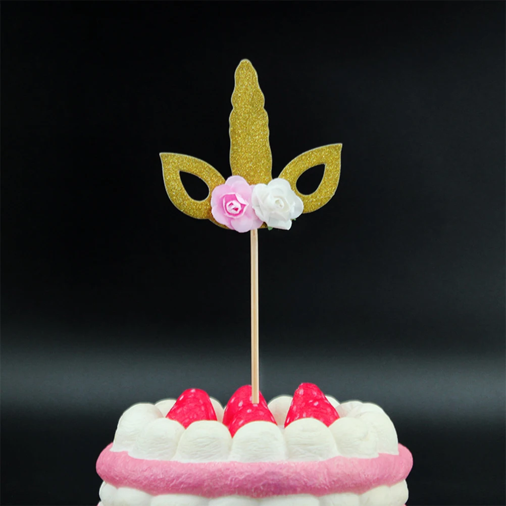 

10 Pcs Flower Decoration Card Insert Cake Toppers Decorate Party Decorations