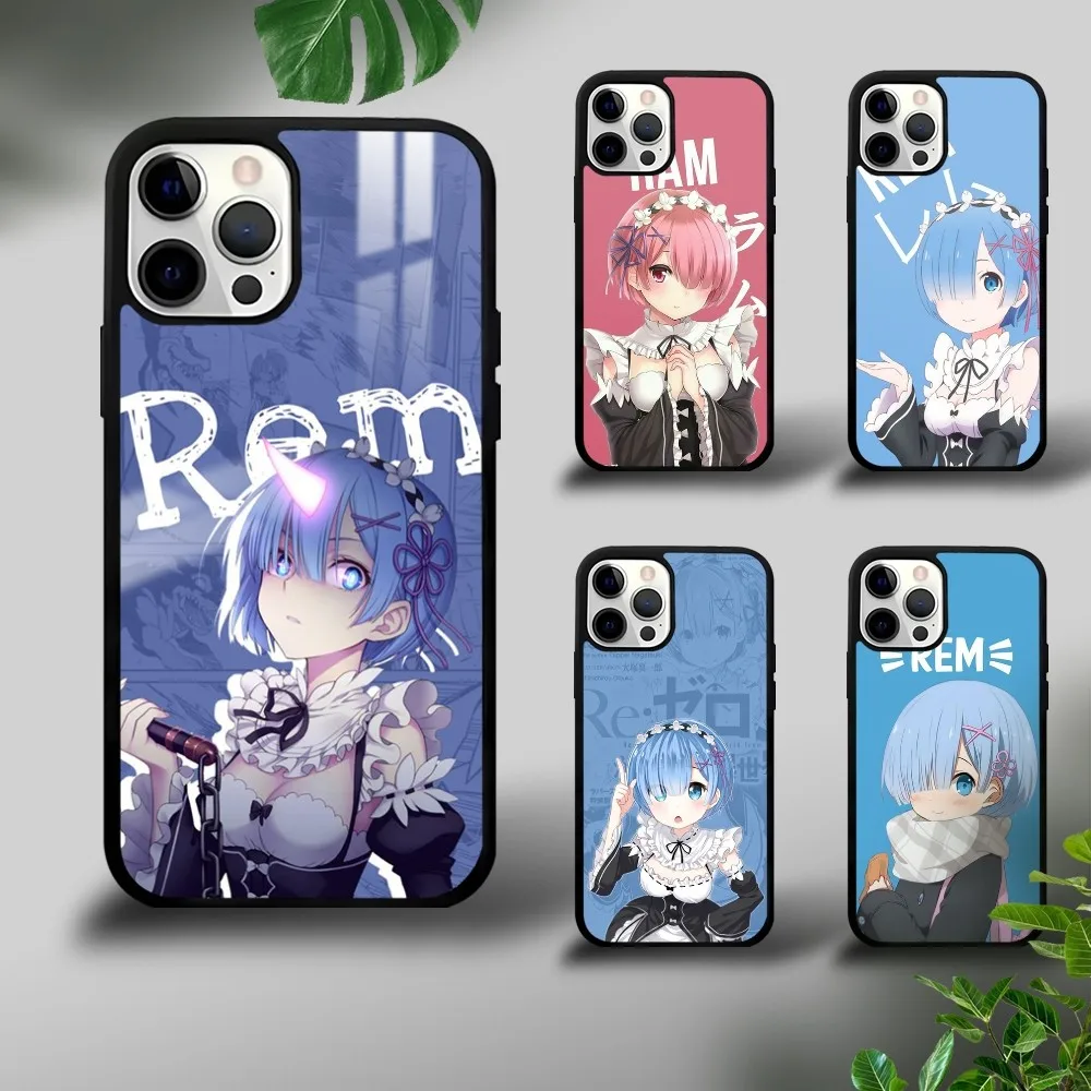 Anime Re-ZERO R-Rem R-Ram Phone Case For iPhone 16 15 14 13 12 11 Pro Xs Max Mini Plus Celulares Hard Funda