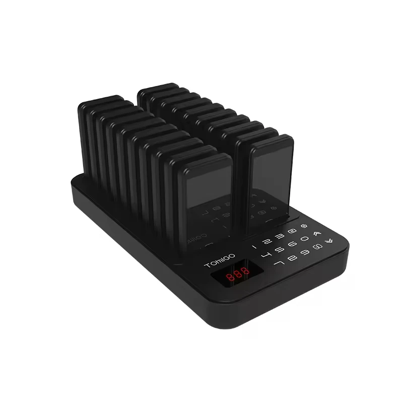 P30 Wireless Coaster Paging Queue Call System 20 Pagers Square Table Buzzer 100m Wireless ABS Material For Hotels Restaurants