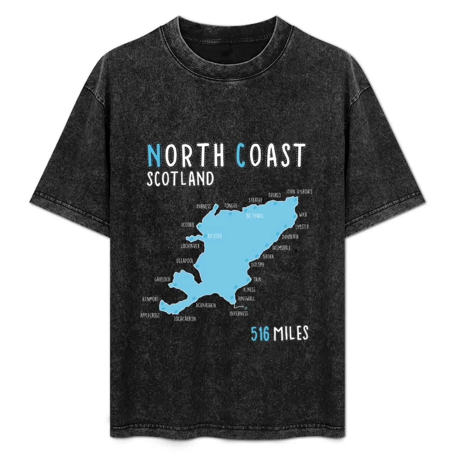 

North Coast 516 Miles | Driving Route | Scotland | NC516 T-Shirt Summer Fashion Casual Tee Shirt